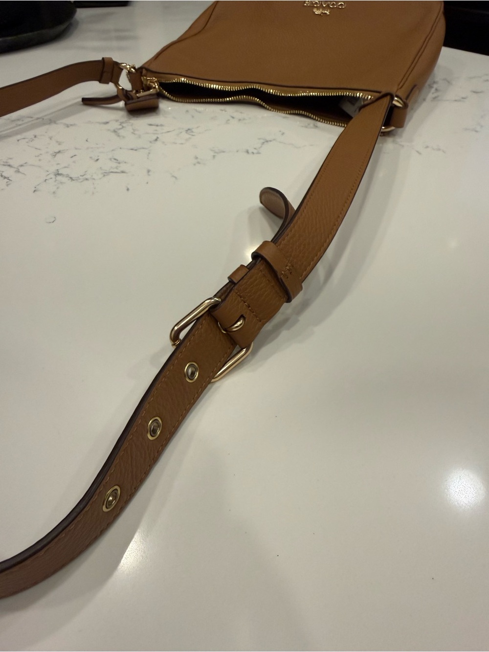 Coach Ellie File Bag (01648) Pebbled Leather in Light Saddle Brown - Picture 6 of 7